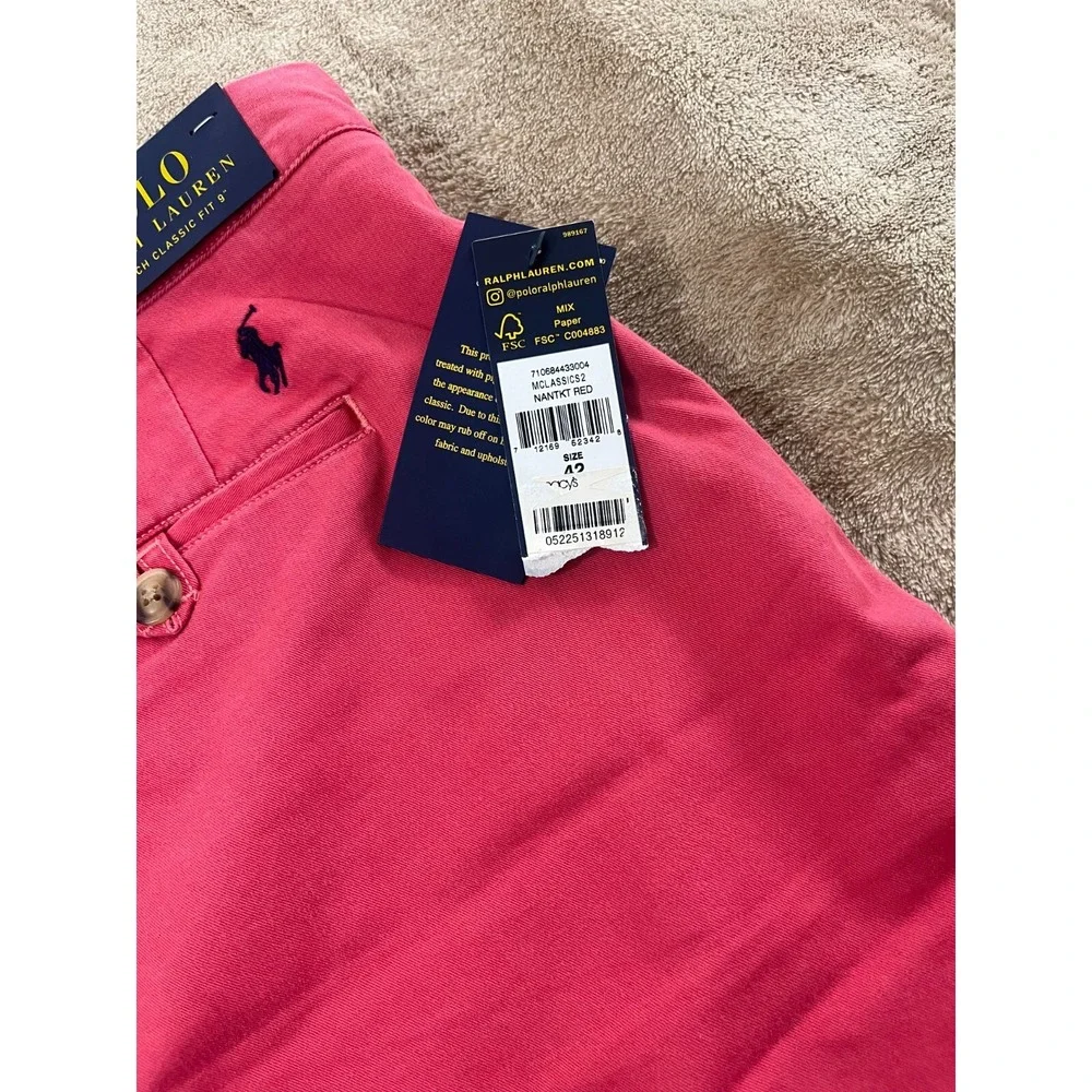 Polo Ralph Lauren short Men's Size 42 nantkt red chino stretch classic fit NEW‎